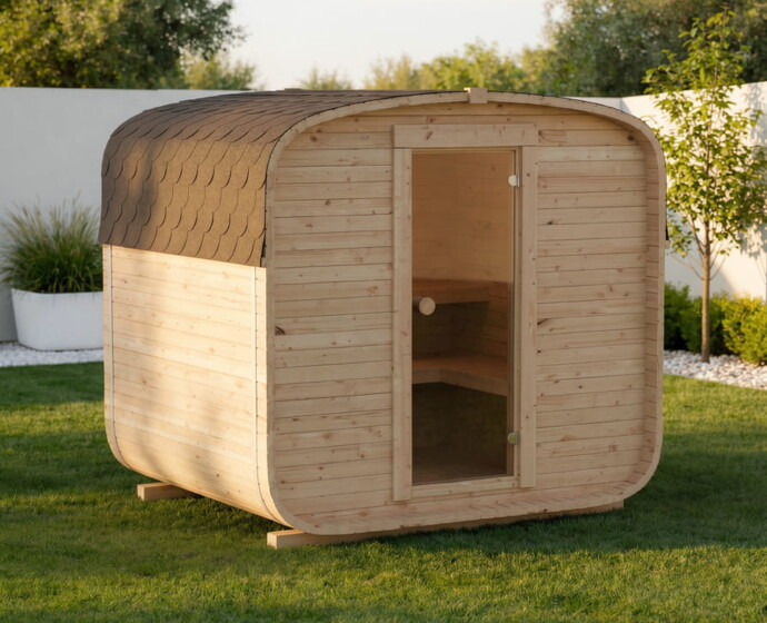 Sauna ogrodowa QUADRO 180 cm z piecem elektrycznym