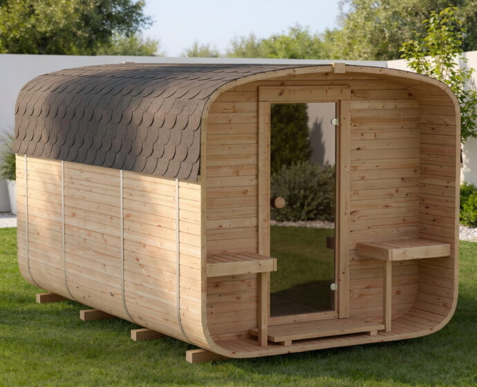 Sauna Ogrodowa QUADRO 340 cm z Piecem Elektrycznym
